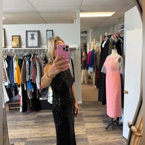 Glamorous open Shoulder Black Sequin Dress ( bra friendly )